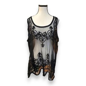 Women’s torrid 3 Black Mesh Gothic Raised Design 22 24